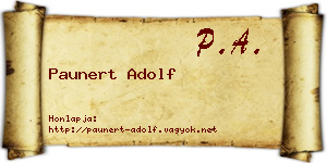 Paunert Adolf névjegykártya